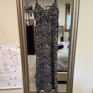 Leopard Print Spaghetti Strap maxi Dress
